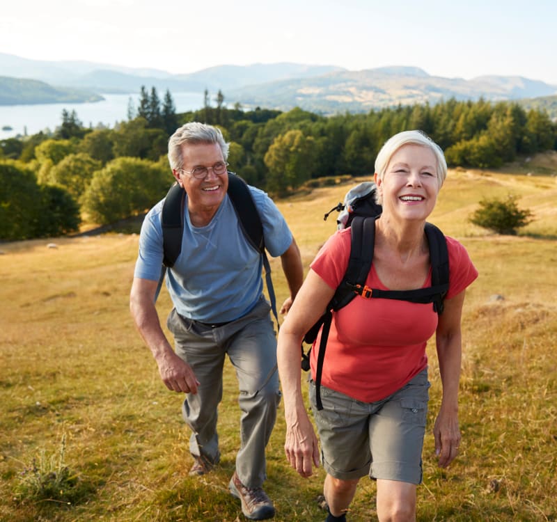 Residents out for a hike near Maple Ridge Senior Living in Ashland, Oregon. 