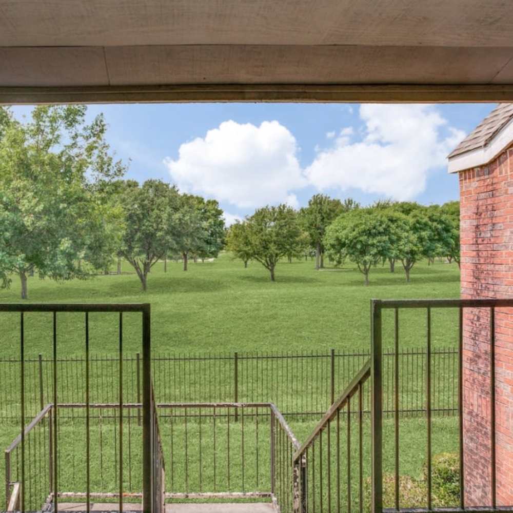Private patio at Gable Point in Dallas, Texas