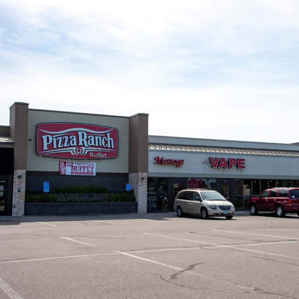 A pizza store near Bass Lake Crossing in New Hope, Minnesota