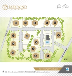 Site map of Park Wind Apartments in Jackson, Mississippi