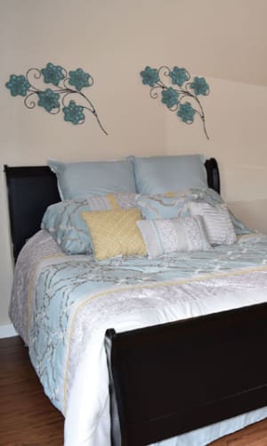 Model bedroom at Castle Hill in Sherman, Texas