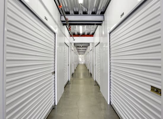 Clean hallways through self storage units at A-1 Self Storage in San Diego, California