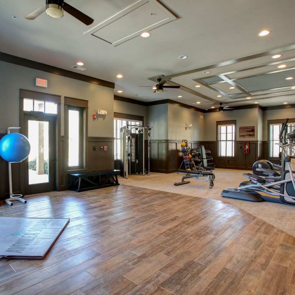 Modern fitness studio featuring updated equipment and sleek design at Avonlea Square in Smyrna, Georgia.