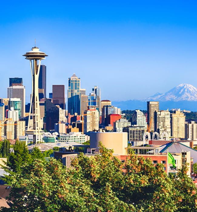 Space needle near Marq West Seattle in Seattle, Washington