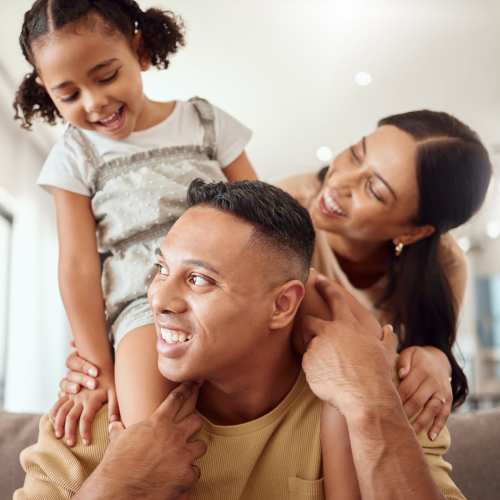 Family of three at Serene at La Villita in Irving, Texas