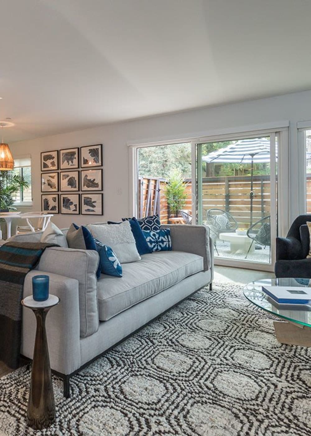 A spacious living room at Sharon Green in Menlo Park, California