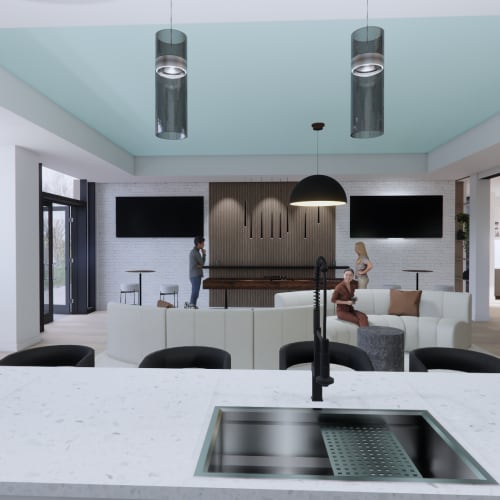 Modern clubhouse at Evergreen Pine Island in Cape Coral, Florida