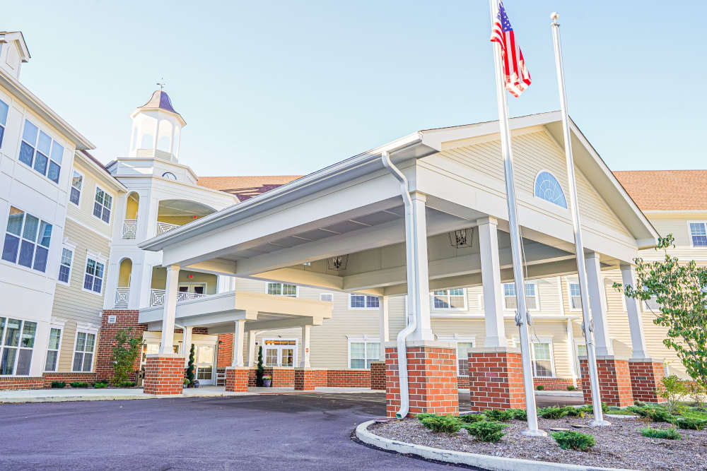 Front entrance at Harmony at Harts Run in Glenshaw, Pennsylvania
