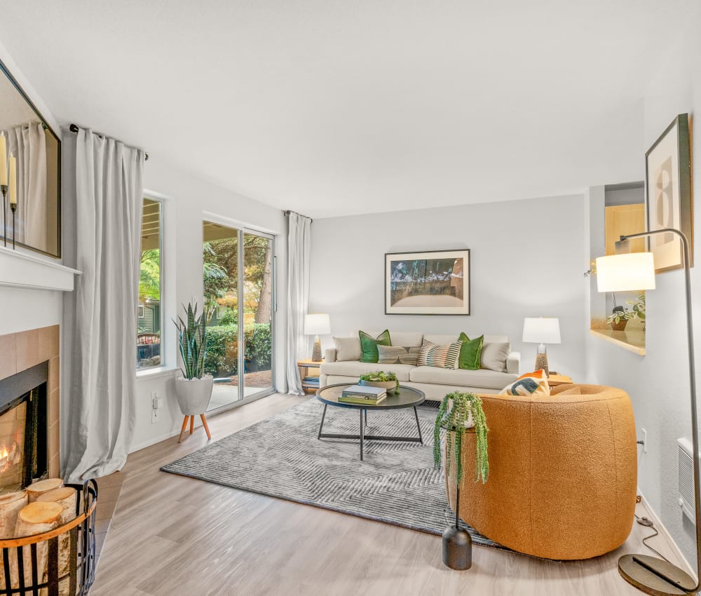 Spacious living room at Terra at Hazel Dell in Vancouver, Washington