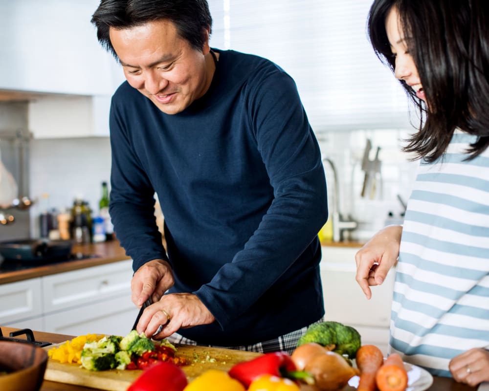 Resident making lunch at Park Edge Apartments in Springfield, Massachusetts