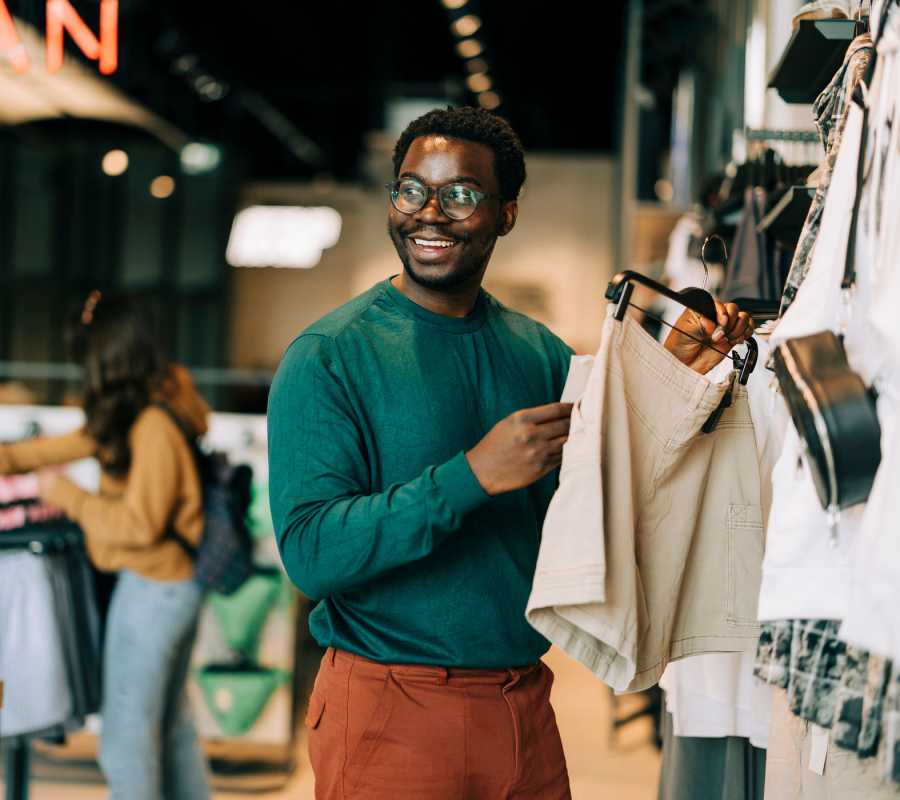 Resident shopping for clothes near The Overlook at Keystone Canyon in Reno, Nevada