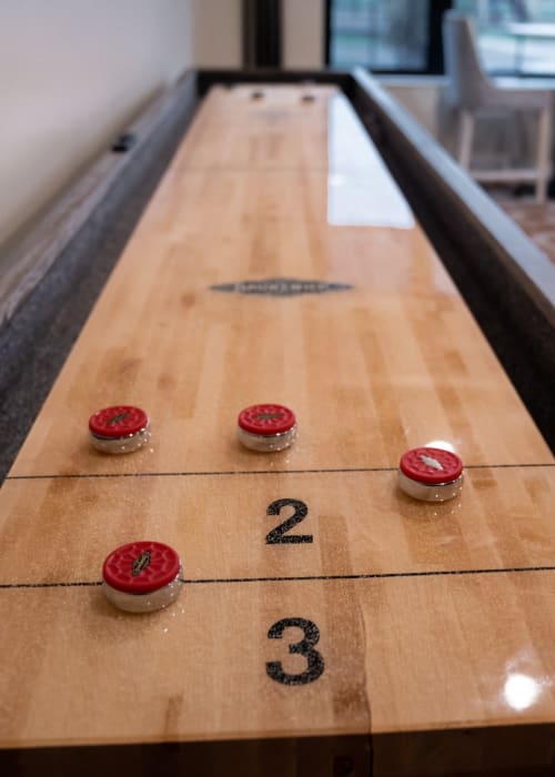 Shuffleboard game at The Pillars of Lakeville in Lakeville, Minnesota