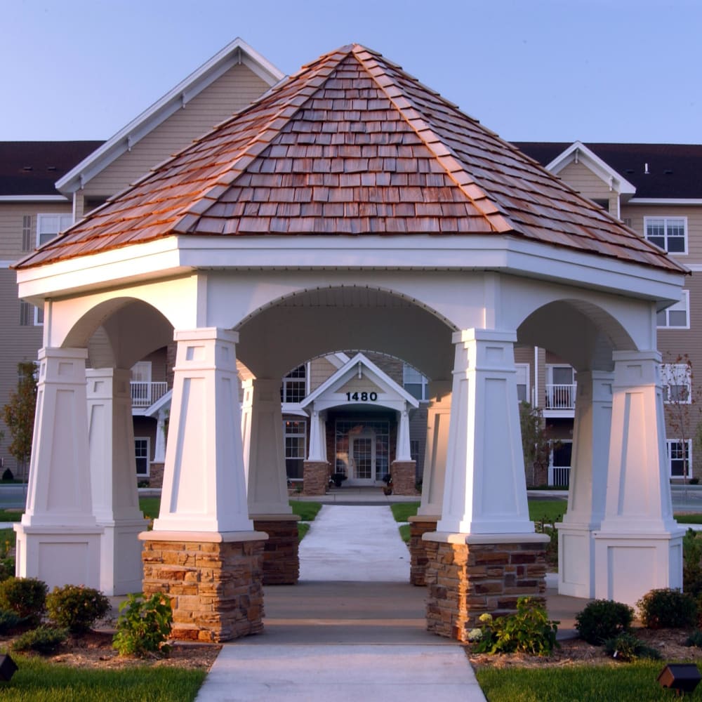 Brand new gazebo of Applewood Pointe of Roseville in Roseville, Minnesota