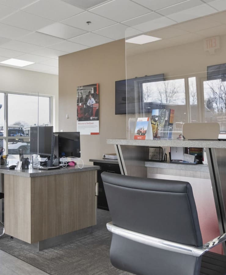 Inside the office at StorQuest Self Storage in Sacramento, California