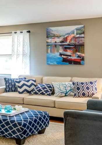 Living room at Lalor Gardens in Hamilton, New Jersey