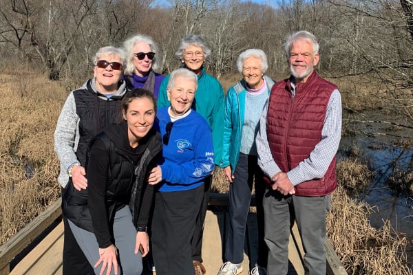 Residents going for a walk at The Foothills Retirement Community in Easley, South Carolina