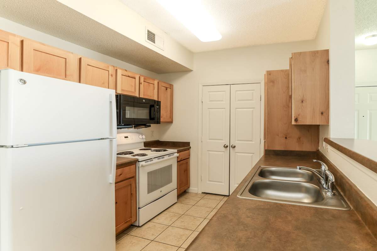 Kitchen with oven at Broadstone Villas in Bel Aire, Kansas