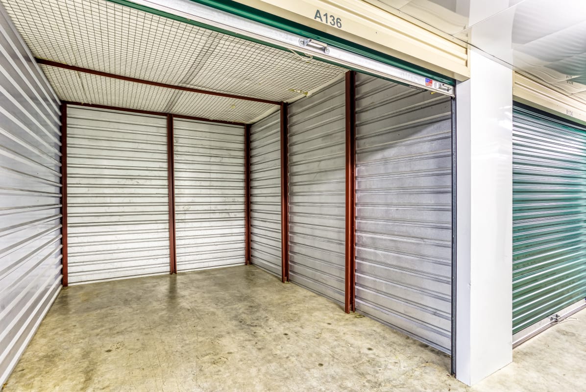Inside of a climate-controlled storage unit in Sherman, Texas at Devon Self Storage