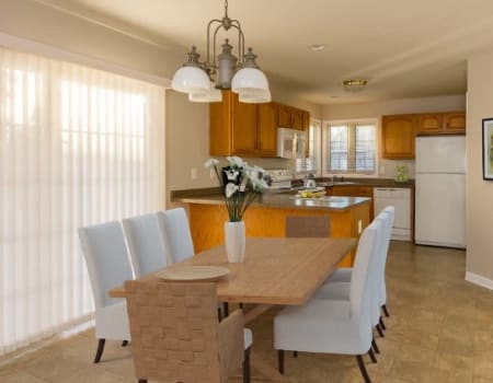 Elegant, spacious dining room at North Ponds Apartments in Webster, New York