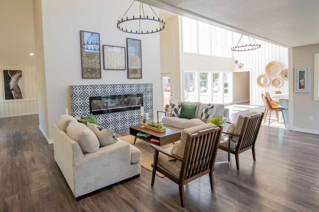 Clubhouse with vaulted ceilings at Aspen Park Apartments in Wichita, Kansas