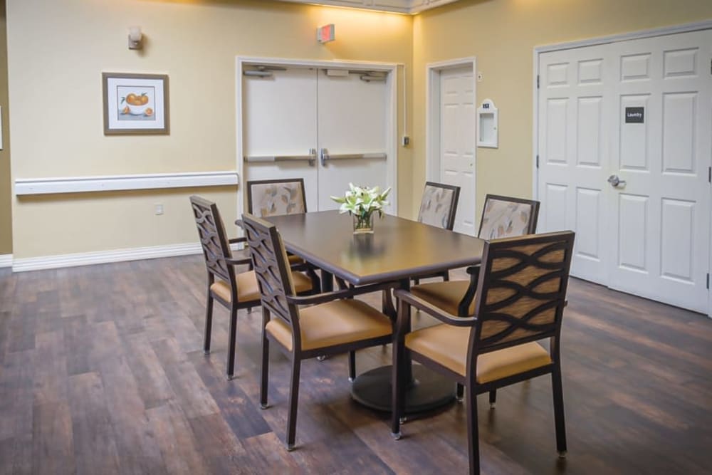 Dining area at Evergreen Memory Care in Eugene, Oregon.