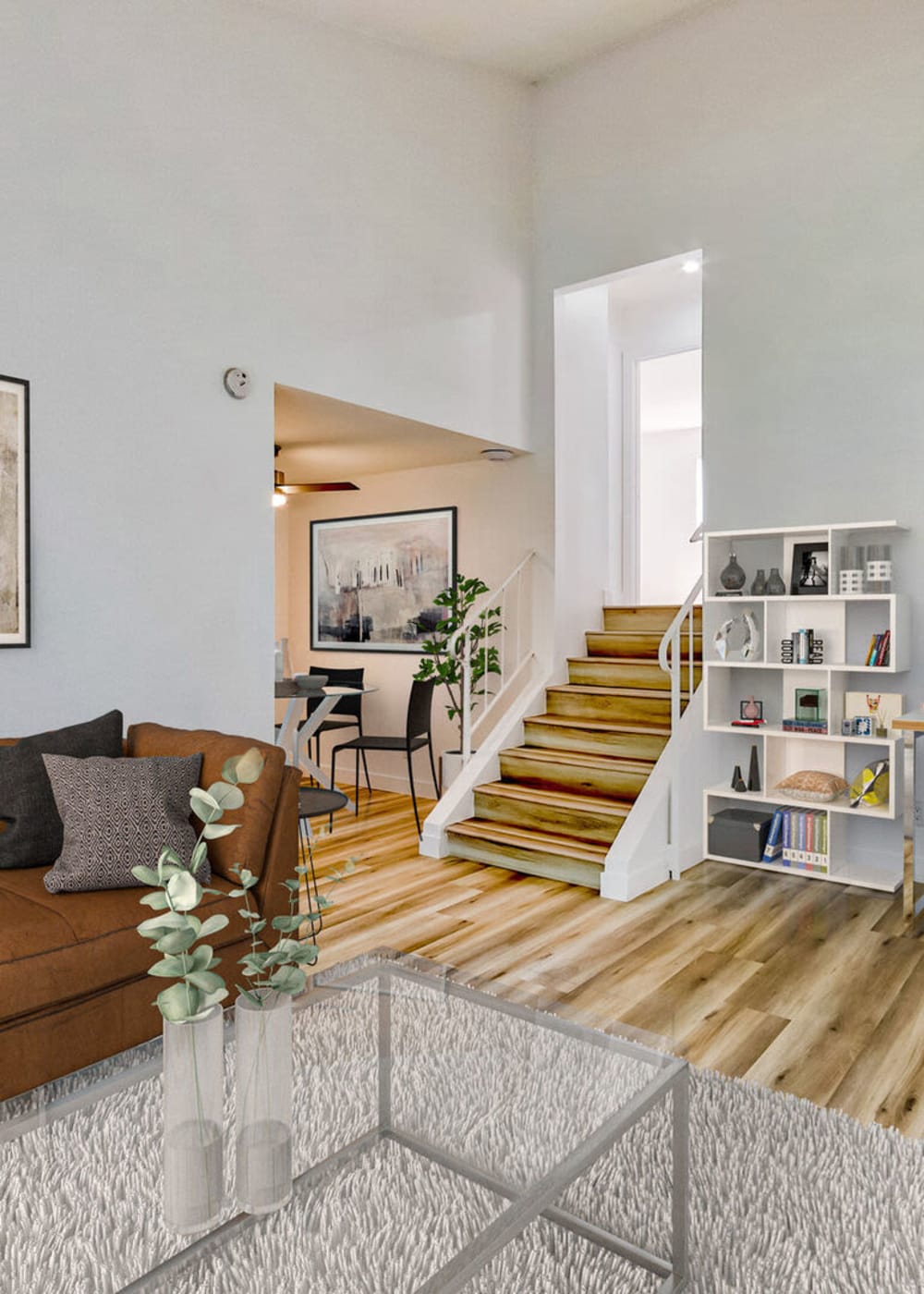 Living room at Torrey Pines Apartment Homes in West Covina, California