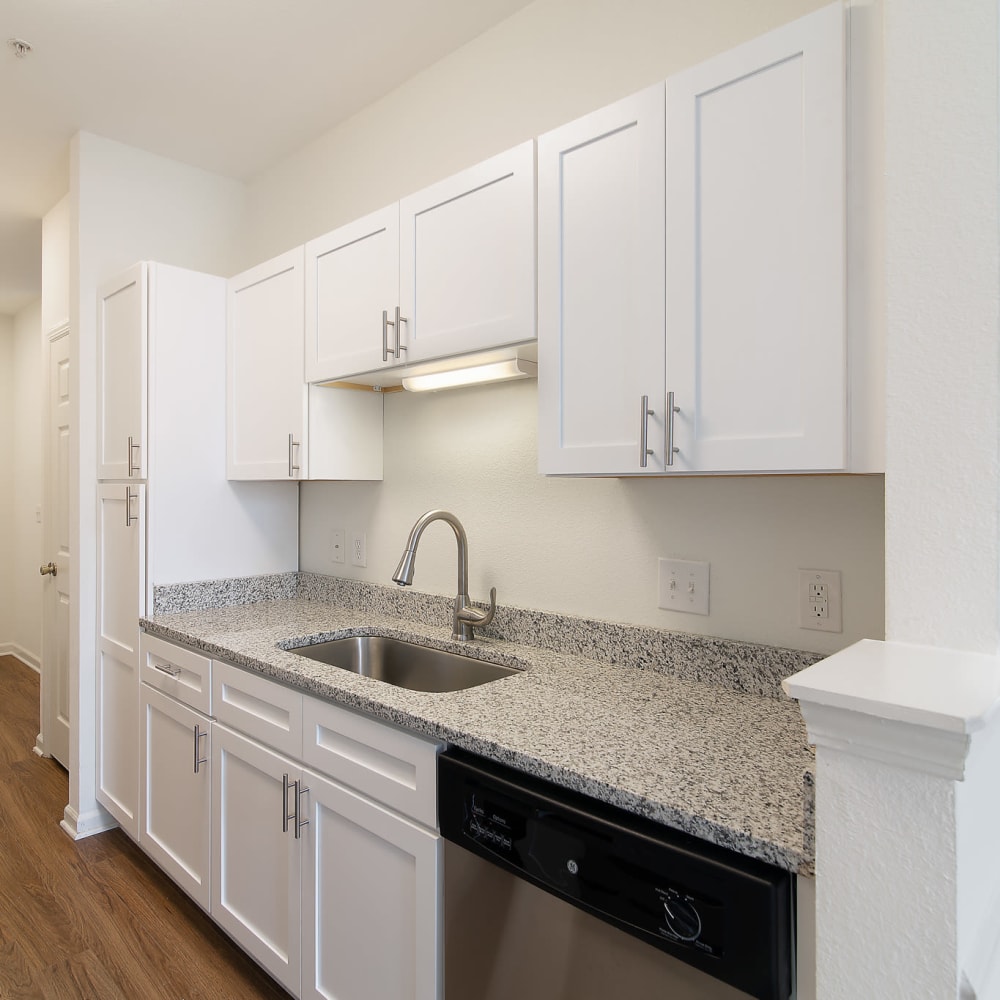 Renovated kitchen at Avemore Apartment Homes in Charlottesville, Virginia