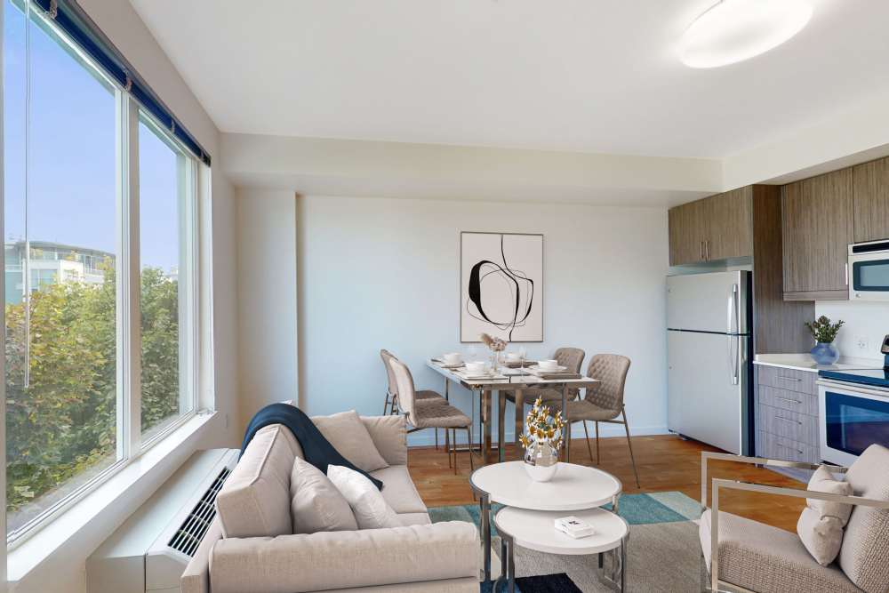 Living room at The Union in Portland, Oregon