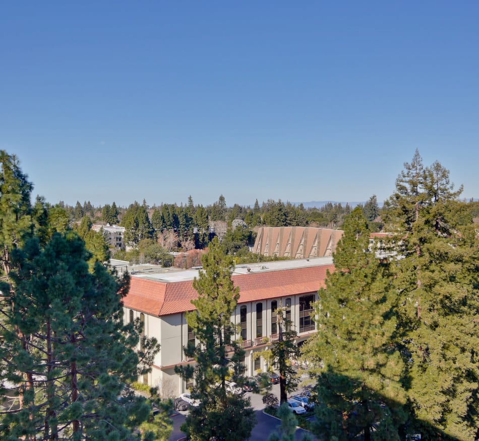 The Marc, Palo Alto surrounded by a lush landscape in Palo Alto, California