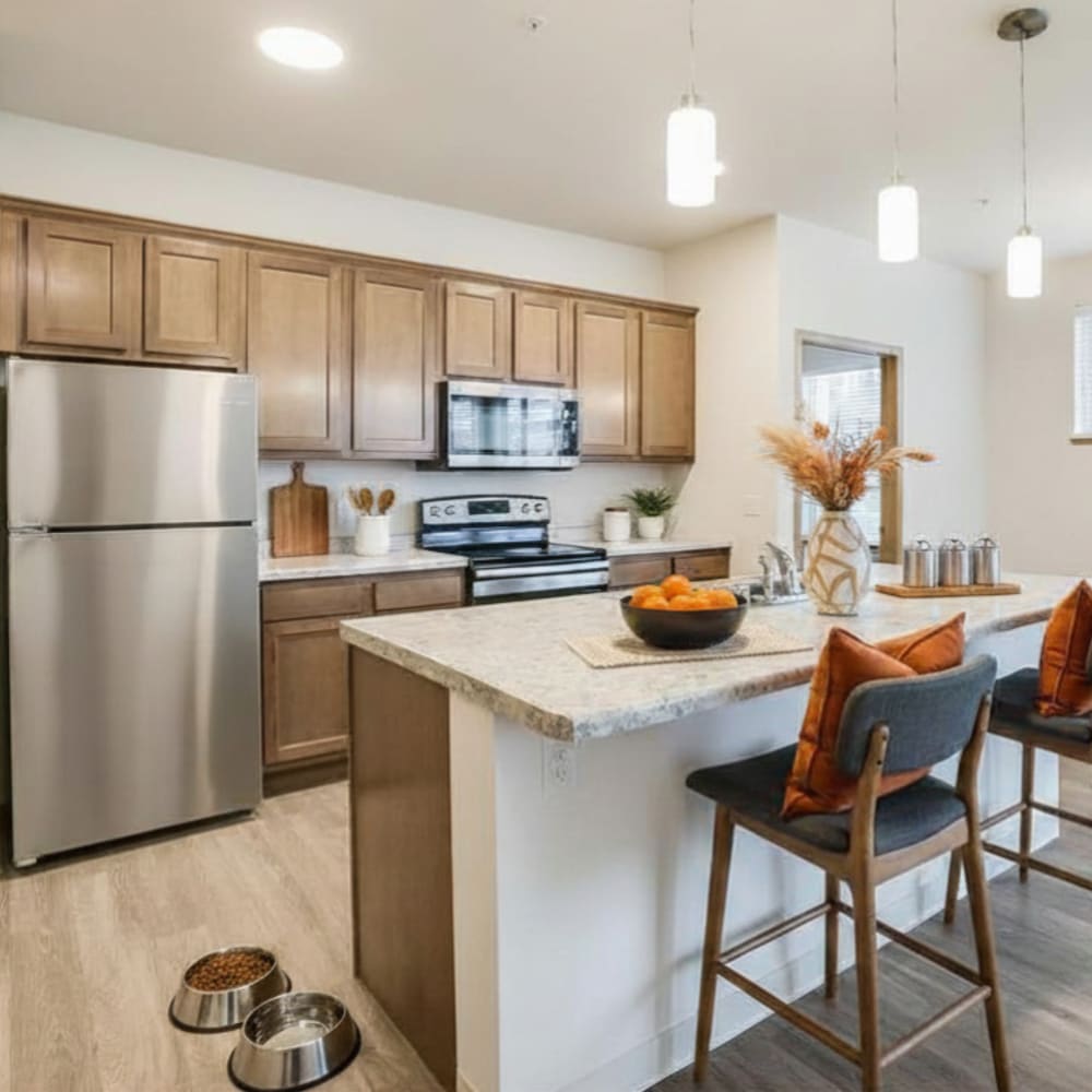 Living room at Novation Senior Commons in Madison, Wisconsin
