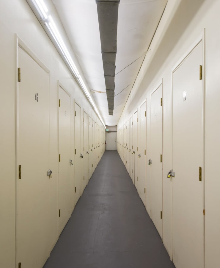 Indoor self storage units at StorQuest Economy Self Storage in Texas City, Texas