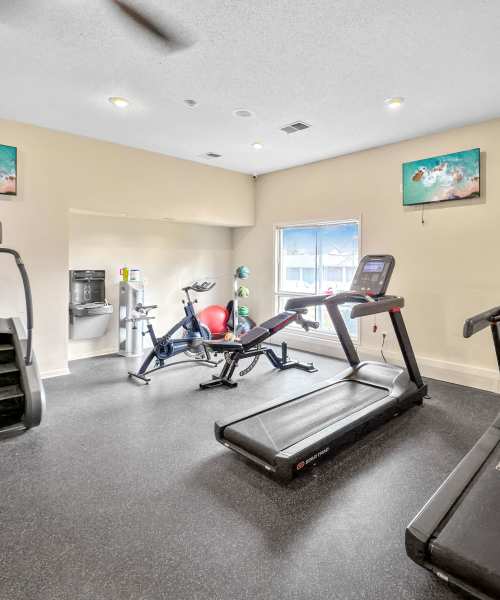 Fitness center at Cambridge Court Apartments in West Des Moines, Iowa