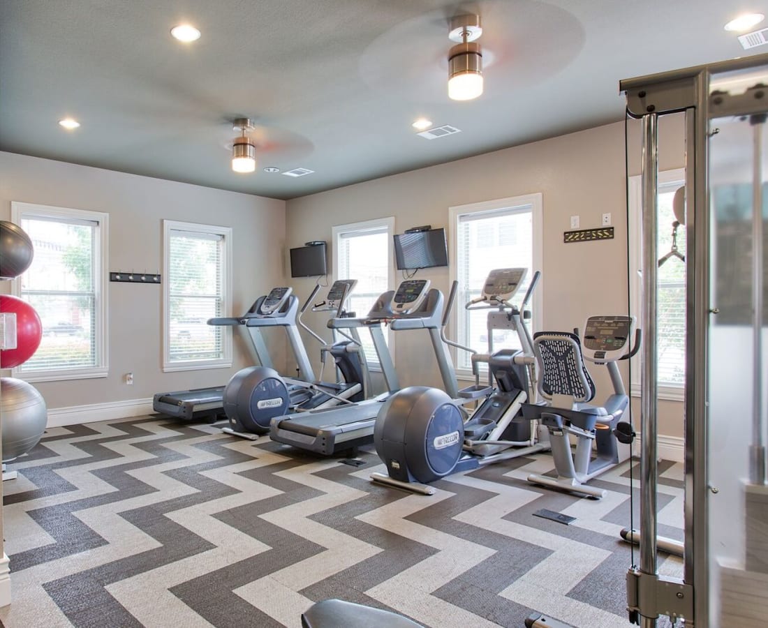 On-site fitness center at Parkside Towns in Richardson, Texas