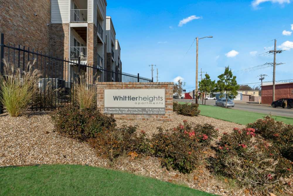 Entrance board at Whittier Heights in Tulsa. OK