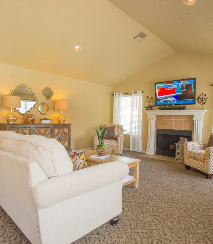 Living room at Cimarron Trails Apartments in Norman, Oklahoma