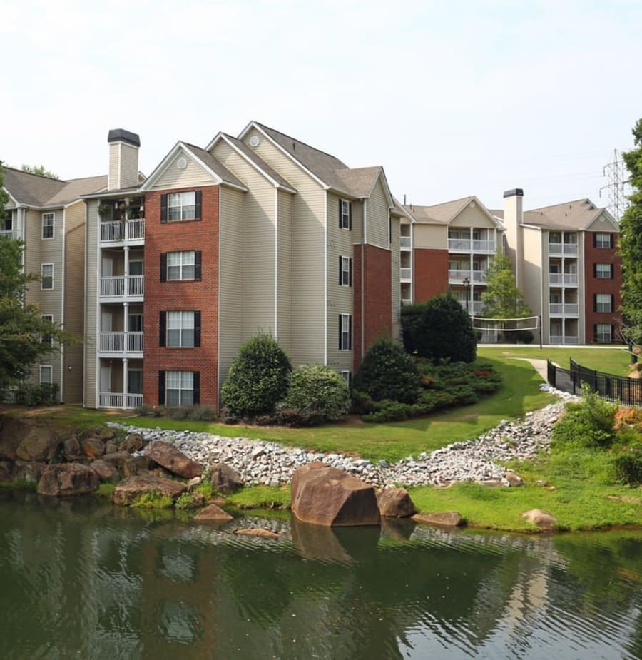 Exterior of apartment buildings at Broad River Trace in Columbia, South Carolina.