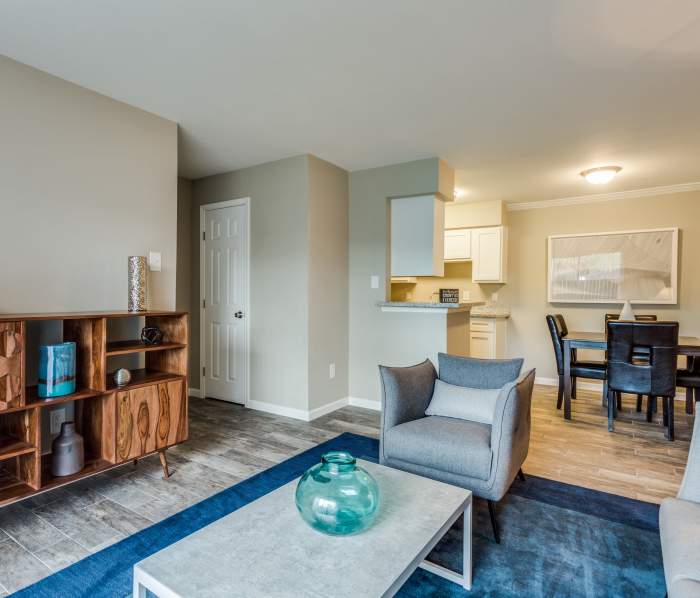Cozy living room at Clear Creek Landing in Houston, Texas