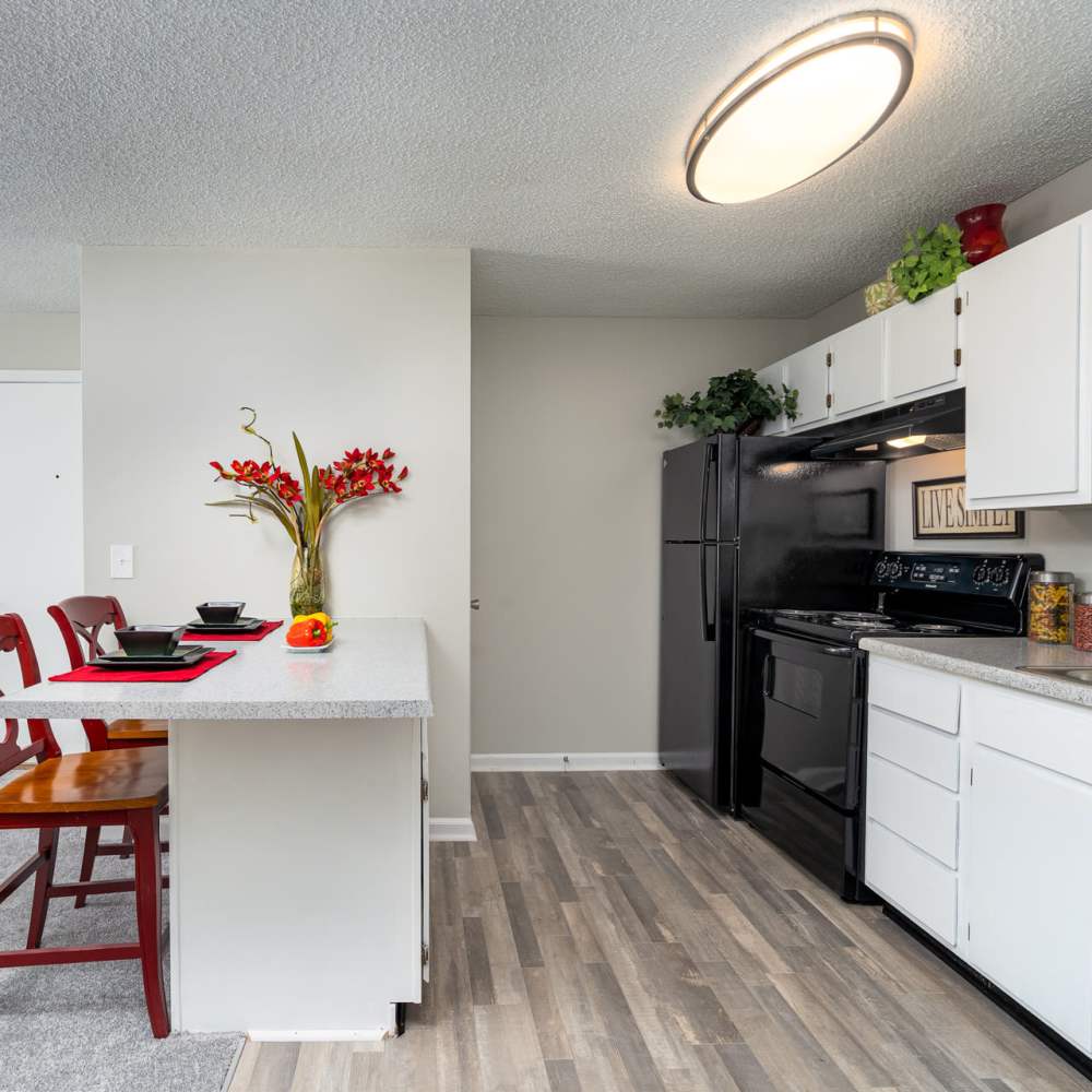 Kitchen with wood flooring at Park Canyon in Dalton, Georgia