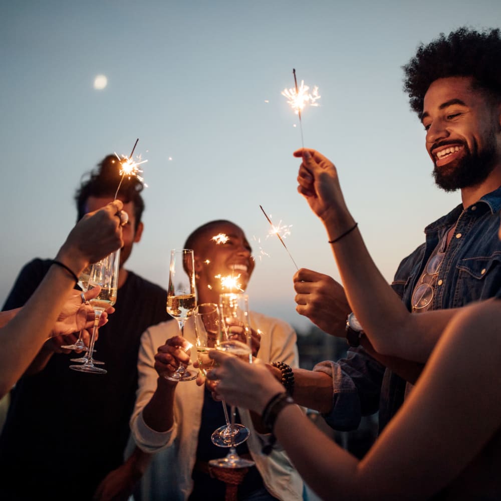 Residents celebrating at Ironworks on Fox in Denver, Colorado