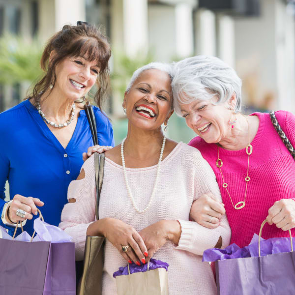 Three residents shopping near Pacifica Senior Living Ellensburg in Ellensburg, Washington.