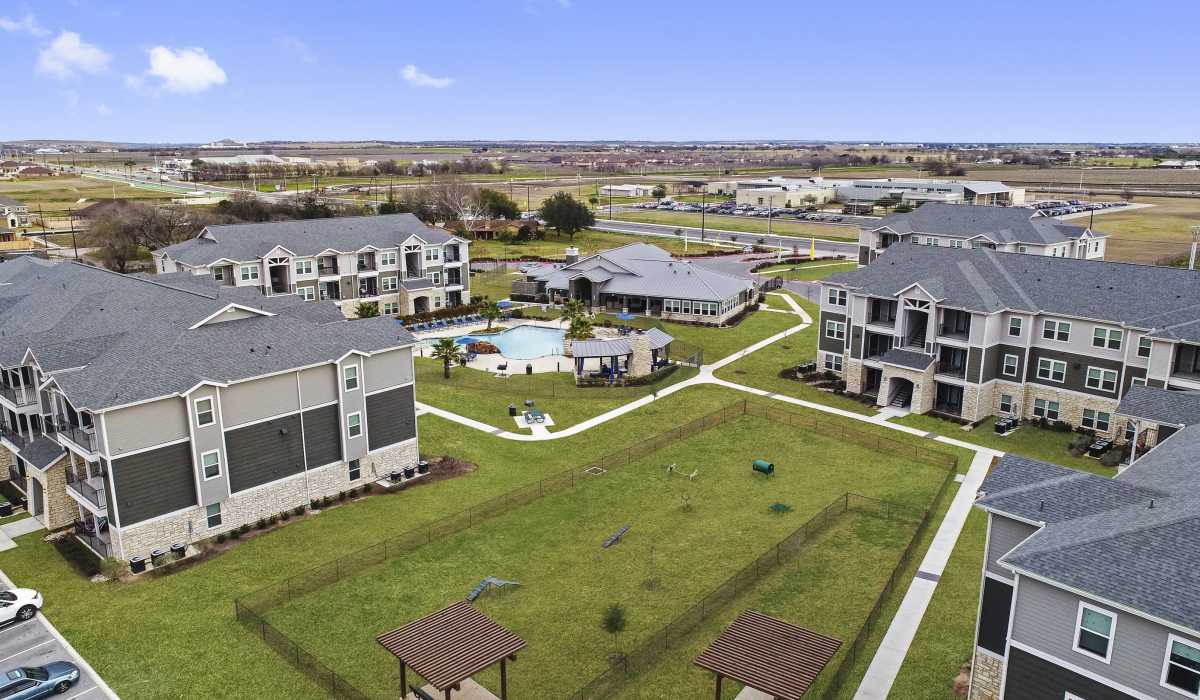 Aerial view of the community at Canyon House in New Braunfels, Texas