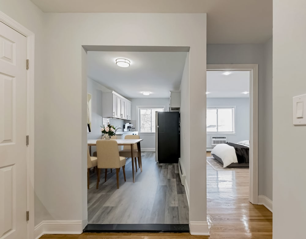 Apartment hallway at Grove Gardens in Freeport, New York