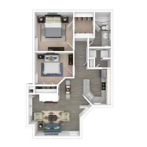 3D Floor Plan 2x1 Upgrade at Atlas at Lakeview in Baton Rouge LA
