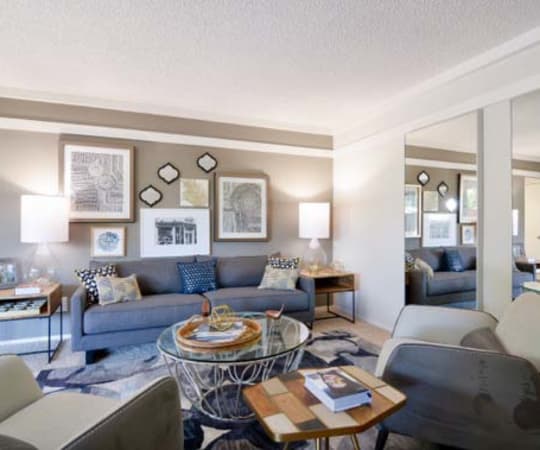 Model living room at Sofi Fremont in Fremont, CA