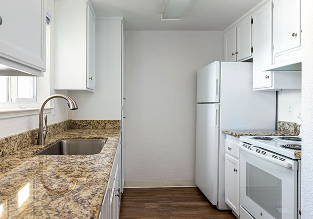 Kitchen with appliances at Maralisa Meadows in Livermore, California