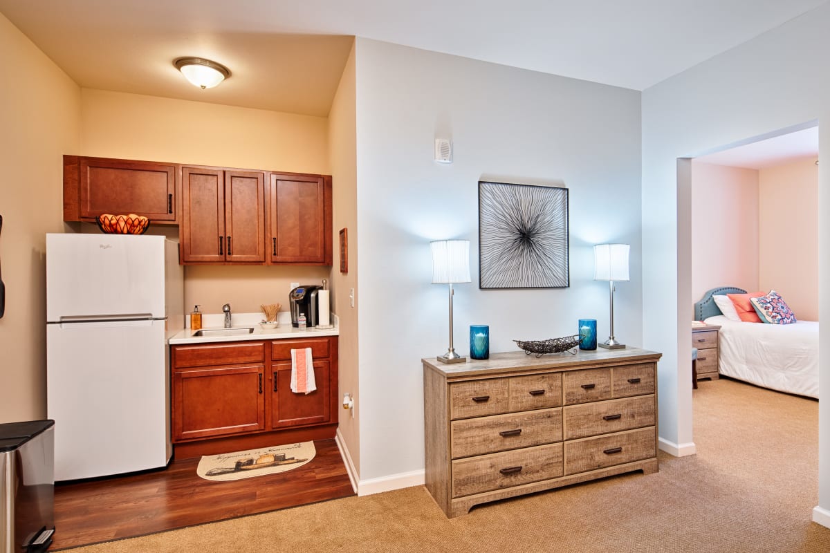 A resident bedroom at Cypress Point in Fort Myers, Florida. 