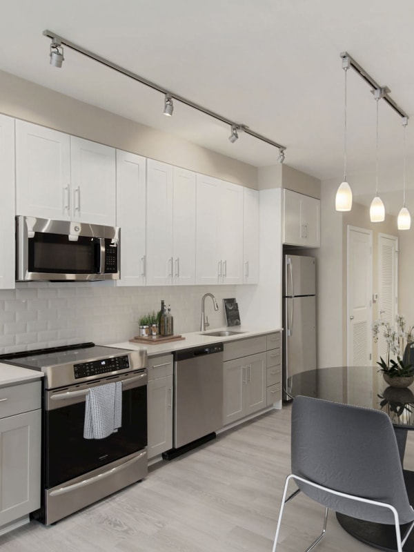 Chef-inspired kitchen in a model home at Residences on The Lane in Rockville, Maryland