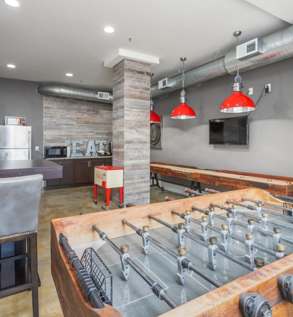 Foosball table in the clubhouse at Retreat at the Park in Burlington, North Carolina