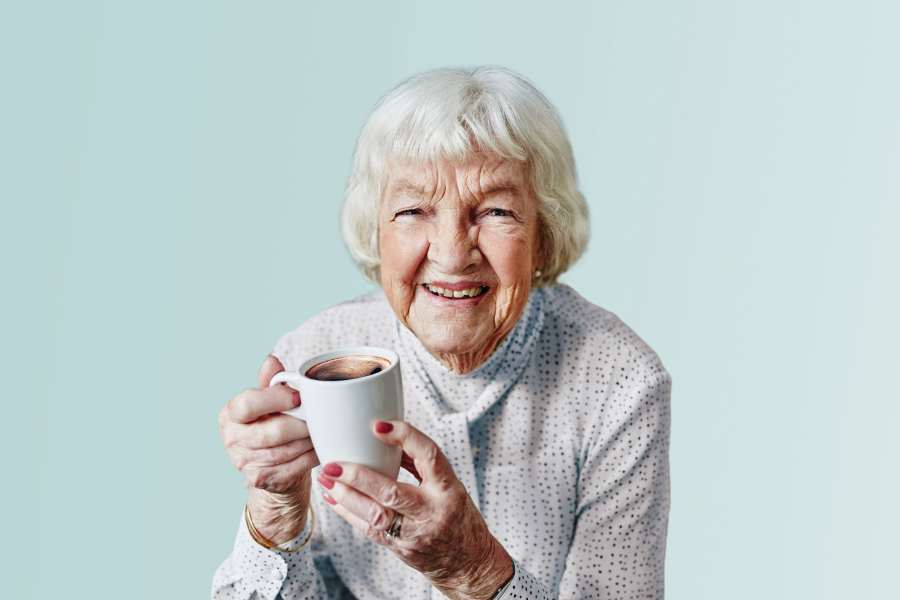 Lady with Coffee at Merrill Gardens