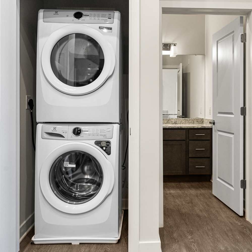 Apartment laundry room at Helios in Richmond, Virginia